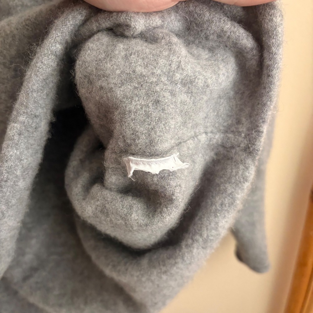 Quince 100% Cashmere Batwing Cowl Gray Pullover Womens Boxy Fit Casual Sweater - Picture 6 of 8